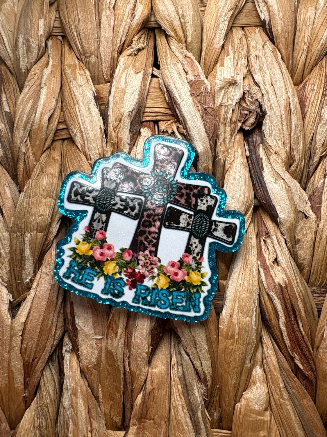 He is Risen Cross Acrylic Flatback