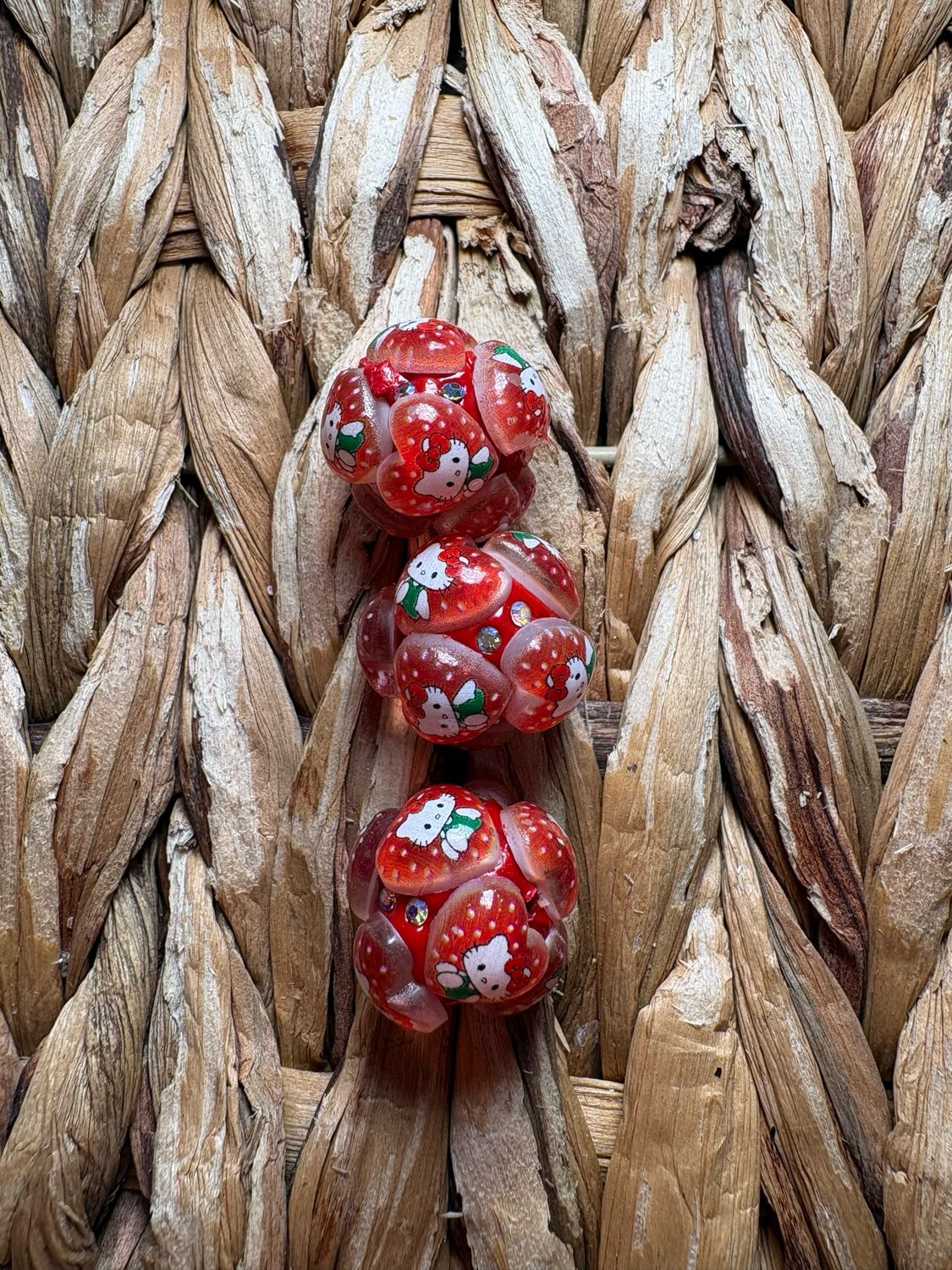 HK Red Heart Clay Bead 