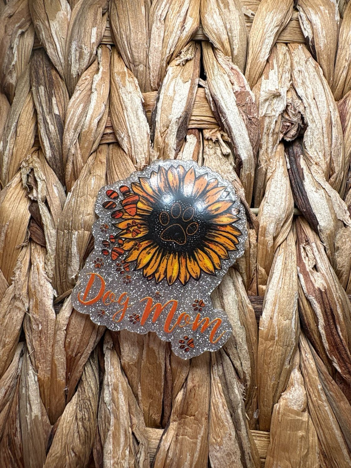 Dog Mom Sunflower Acrylic Flatback