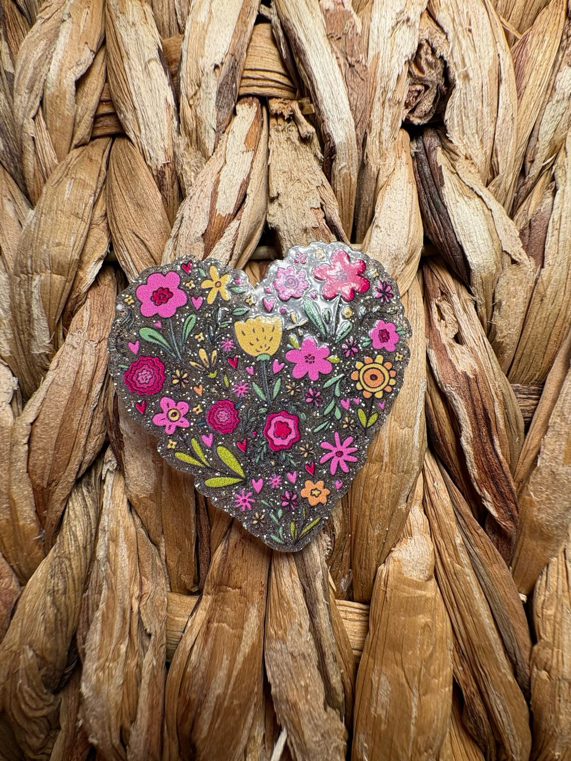 Flower Heart Acrylic Flatback