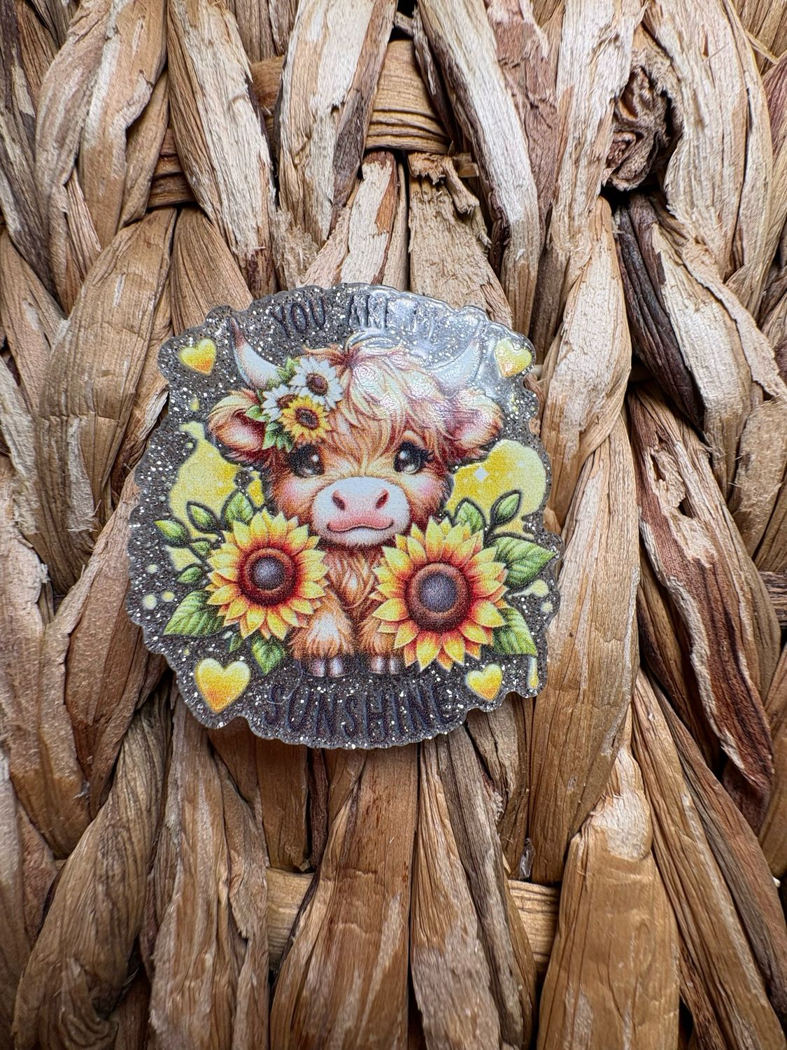 You are My Sunshine Cow Acrylic Flatback