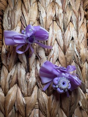 Purple Heart Bow Bead 