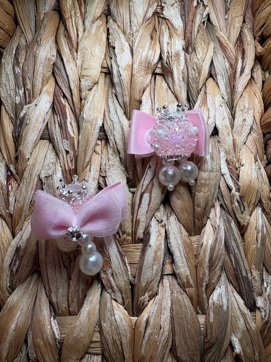 Pink Pearl Dangle Sugar Crown Bead 