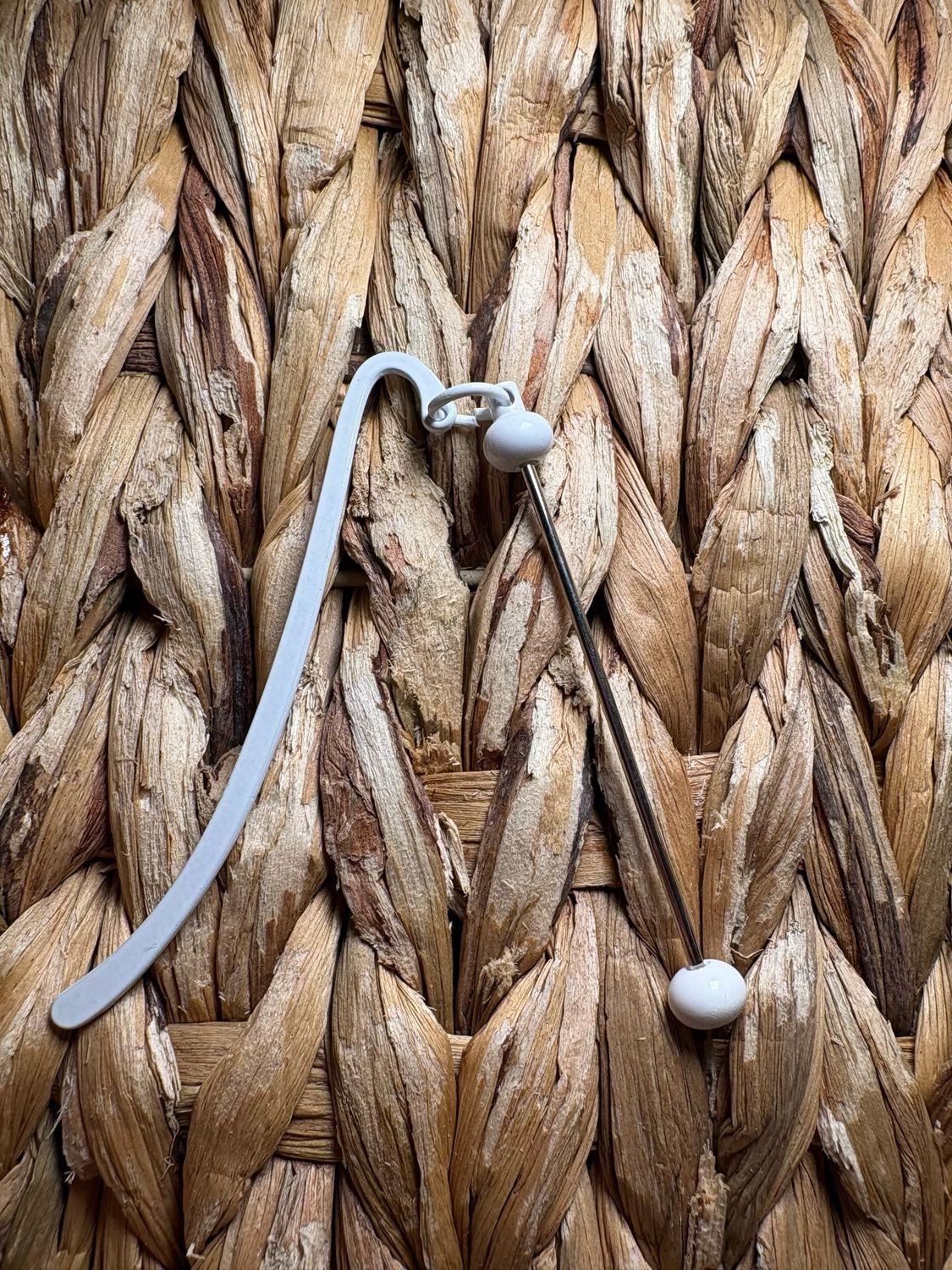 White Beadable Bookmark