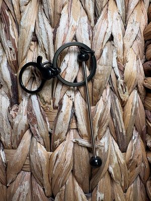 Black Keychain with Bar