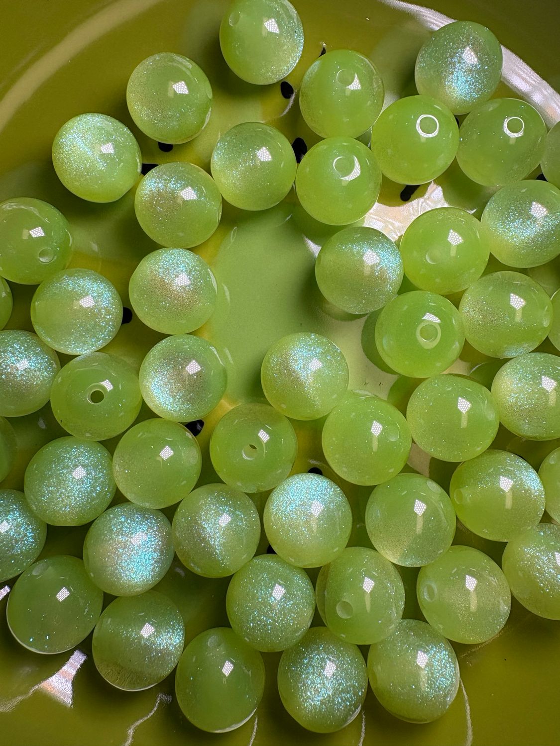 15mm Light Green UV Galaxy Bulk Bag-50pc