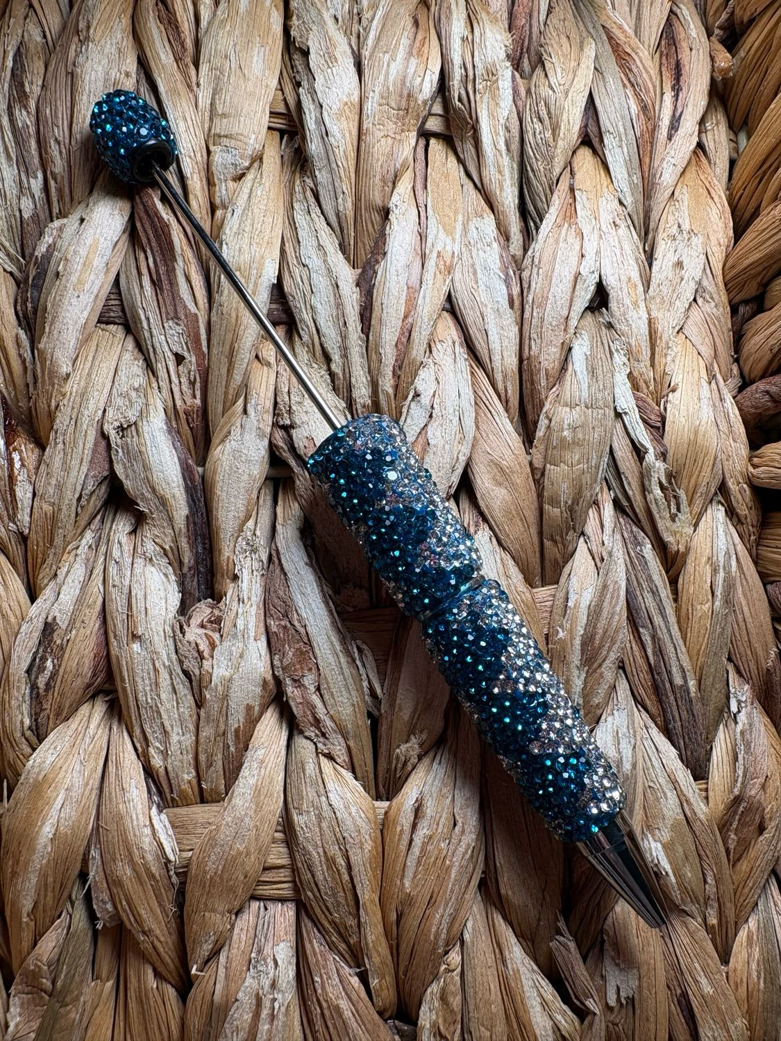 Blue/Silver Zig Zag Rhinestone Pen