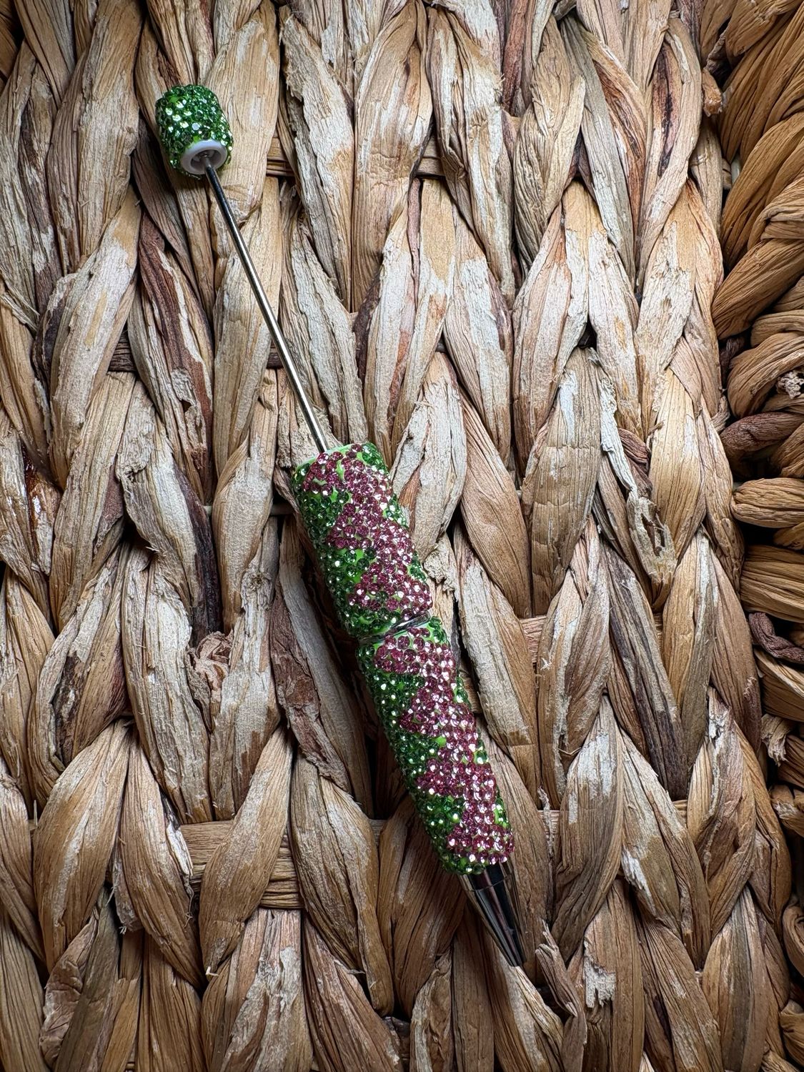 Green/Pink Zig Zag Rhinestone Pen