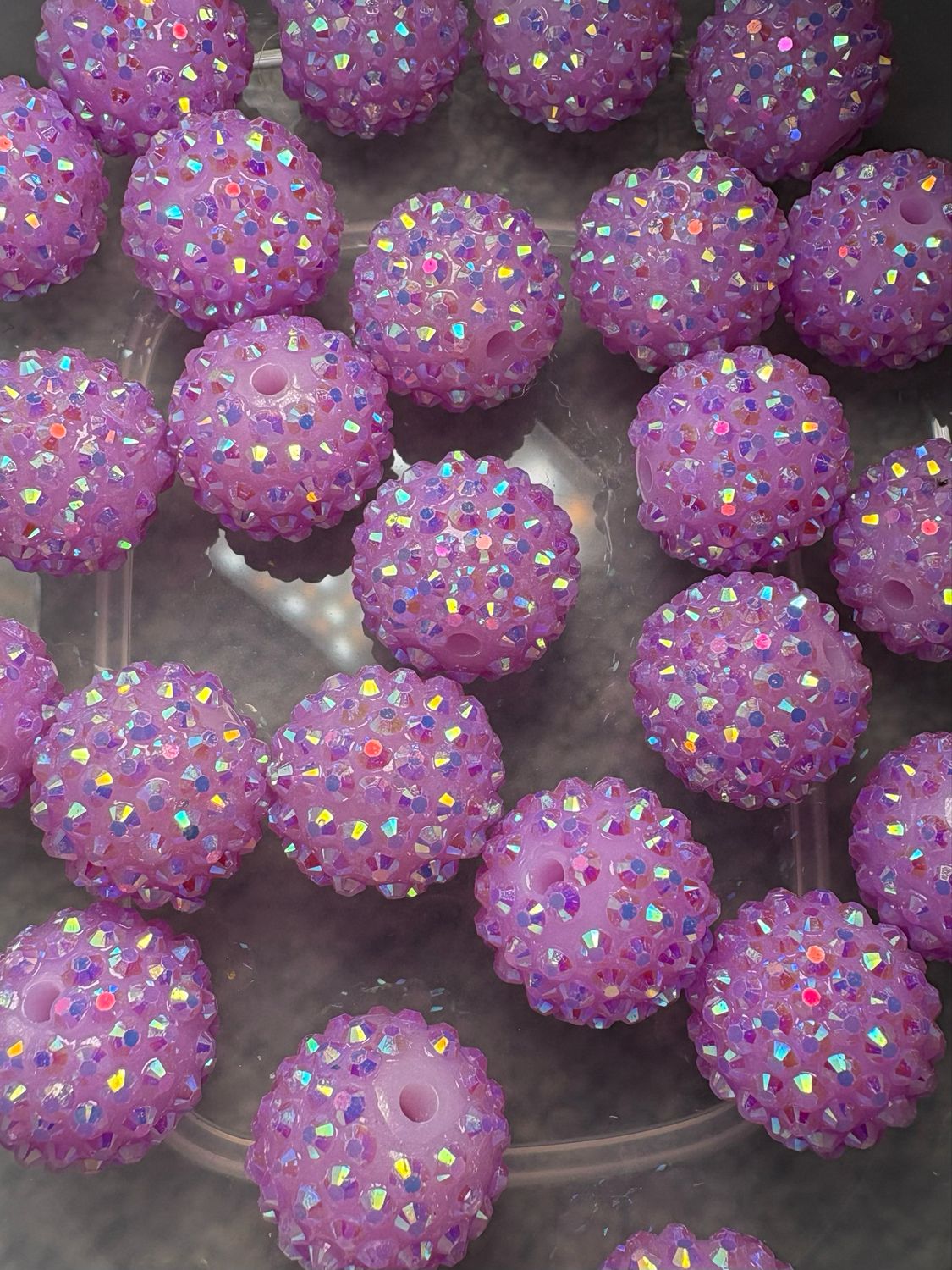 Bulk Bead Bag #R1 20mm Pink Rhinestone 25pc