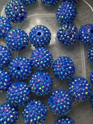 Bulk Bead Bag #R6 20mm Blue Rhinestone 25pc