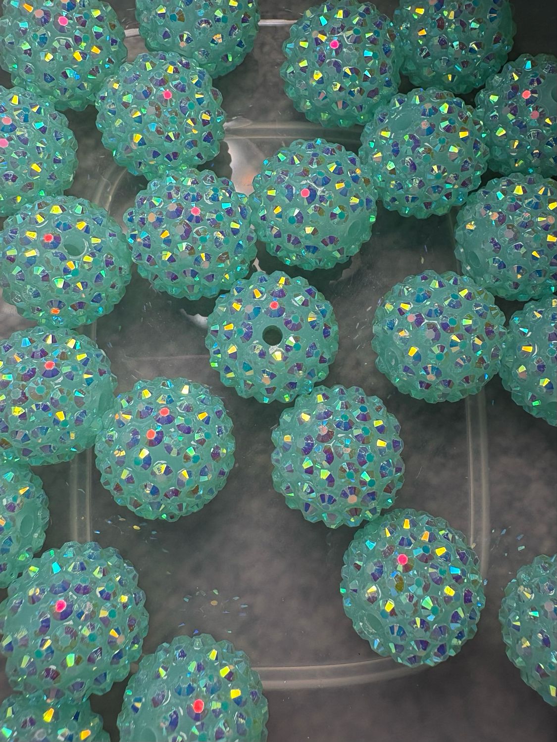 Bulk Bead Bag #R8 20mm Blue Rhinestone 25pc