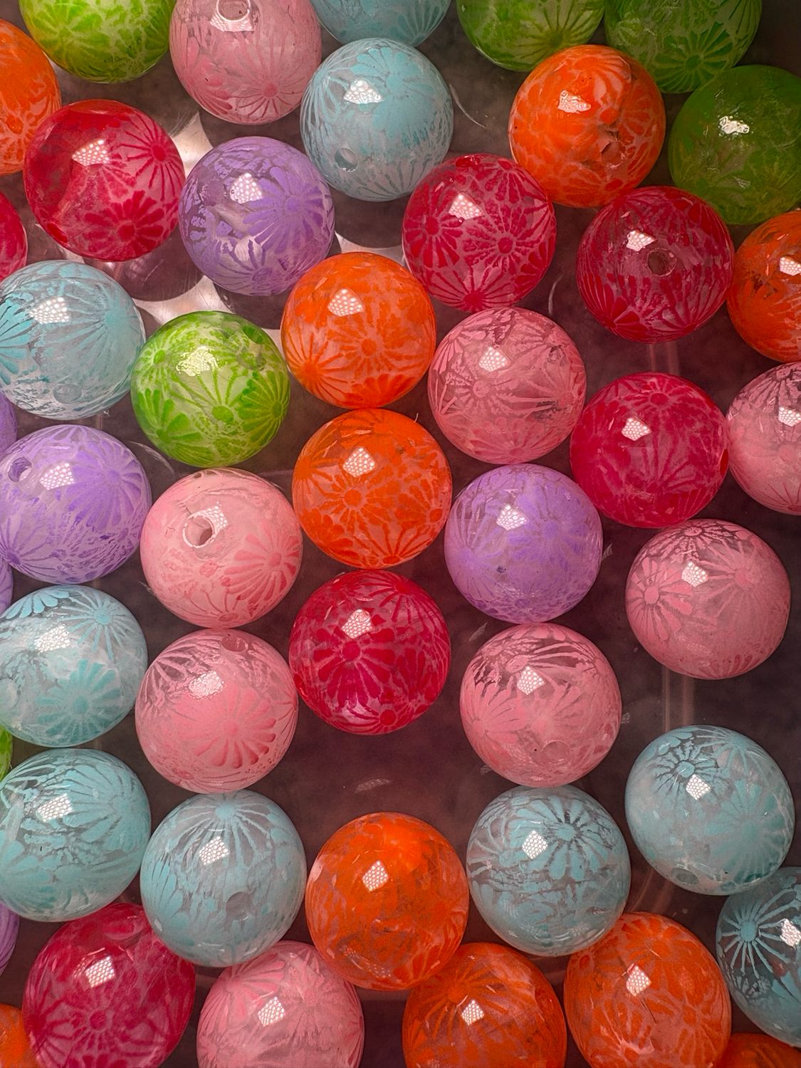 Bulk Bead Bag #S6 16mm Flower Mix 