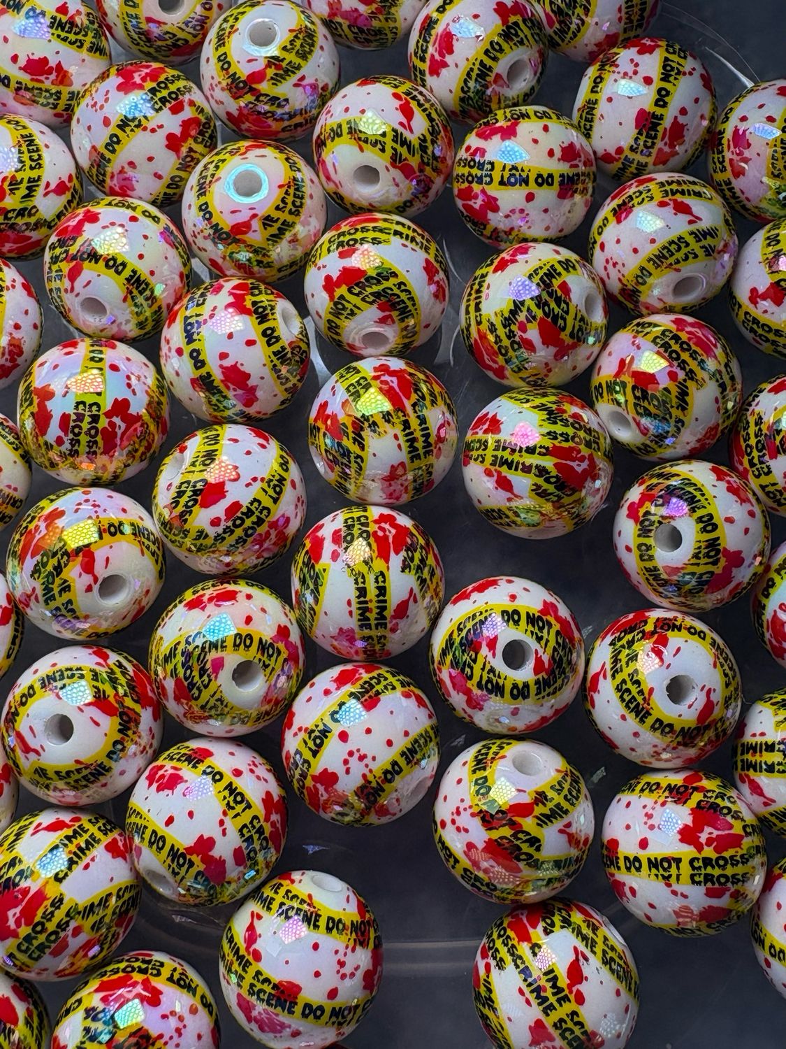 Bulk Bead Bag #S9 16mm Blood Splatter 50pc