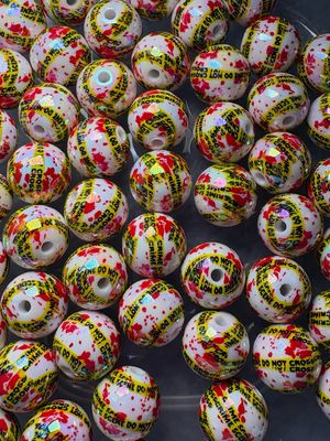 Bulk Bead Bag #S9 16mm Blood Splatter 50pc