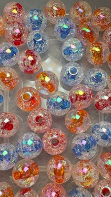 Bulk Bead Bag #C2  16mm Crackle Mix 