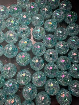 Bulk Bead Bag #C5  16mm Crackle Blue