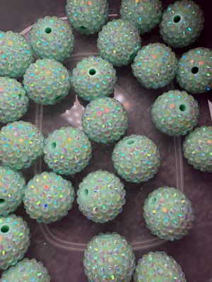 Bulk Bead Bag #R5 20mm Mint Rhinestone 25pc