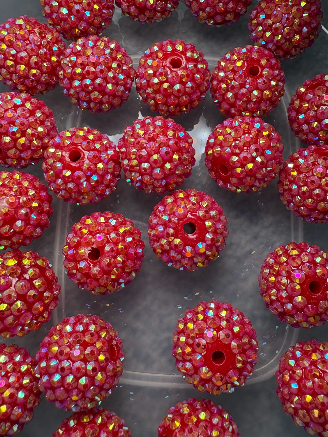 Bulk Bead Bag #R9 20mm Red Rhinestone 25pc