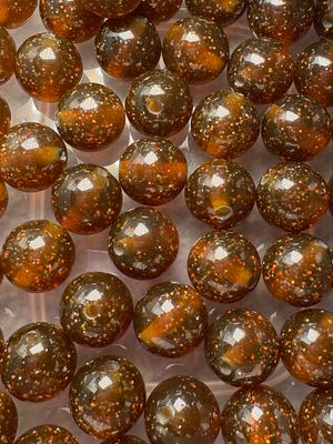 Bulk Bead Bag #G2 16mm Brown Glitter 50pc