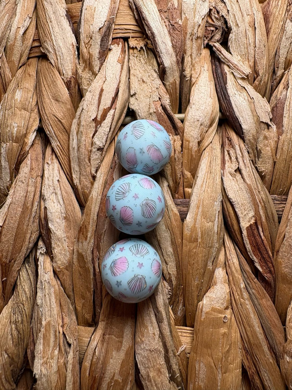 Beach Silicone Printed Bead 15mm