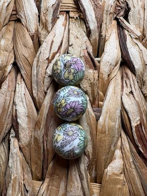 15mm Flower Silicone Printed Bead SB39