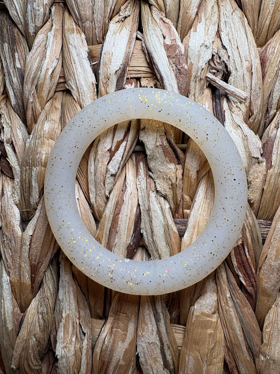 Clear Gold Glitter Silicone Ring