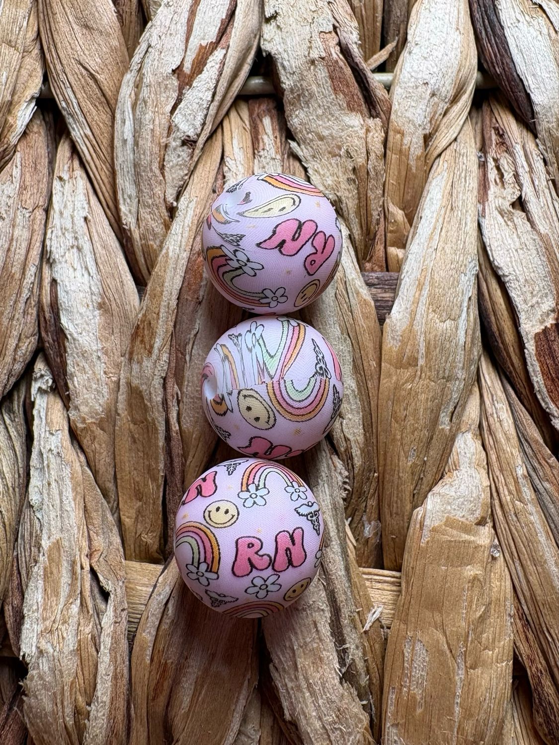 RN Silicone Printed Bead 15mm