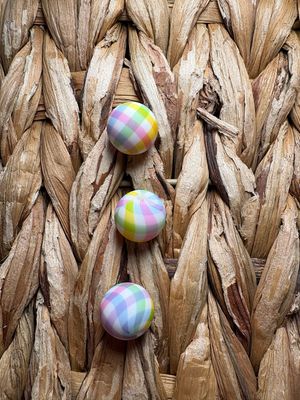 Pastel Checkered Silicone Printed Bead 15mm SB44