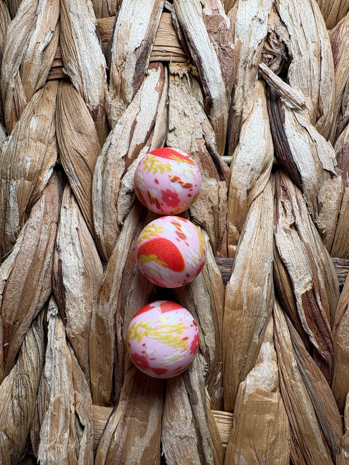 Strawberry Silicone Printed Bead 15mm