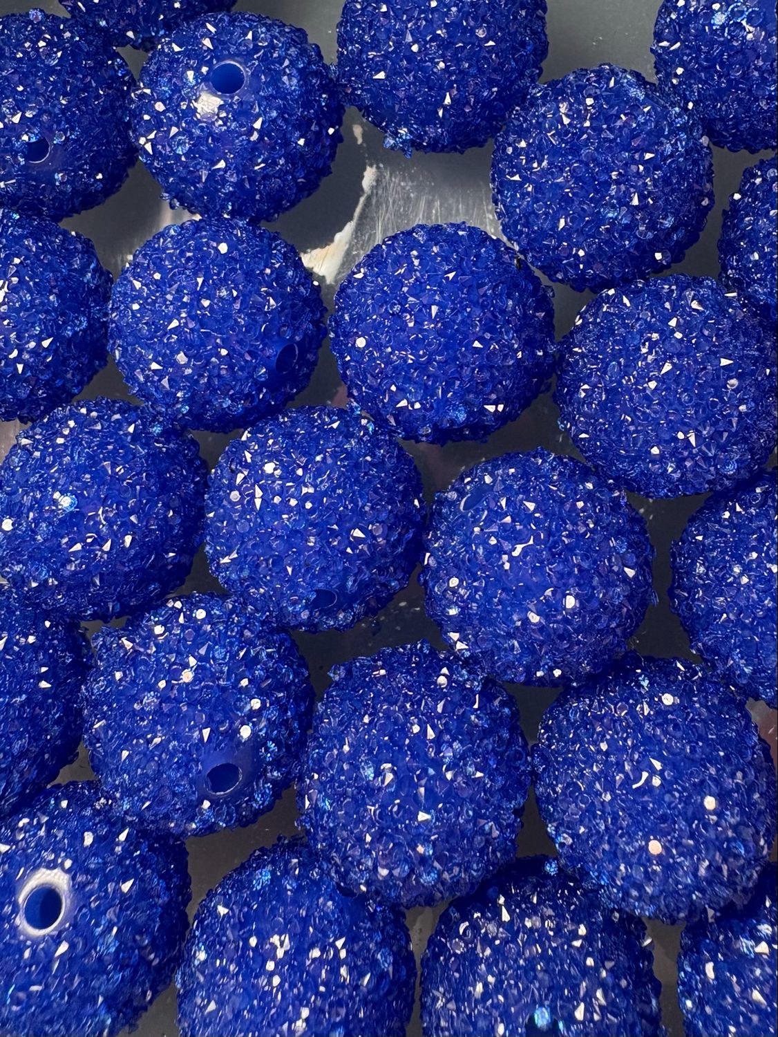 20mm Dark Blue Sugar 25pc Bulk Bead Bag 123
