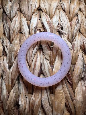 Clear Pink Glitter Silicone Ring
