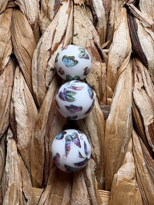 Butterfly Silicone Printed Bead 15mm SB49