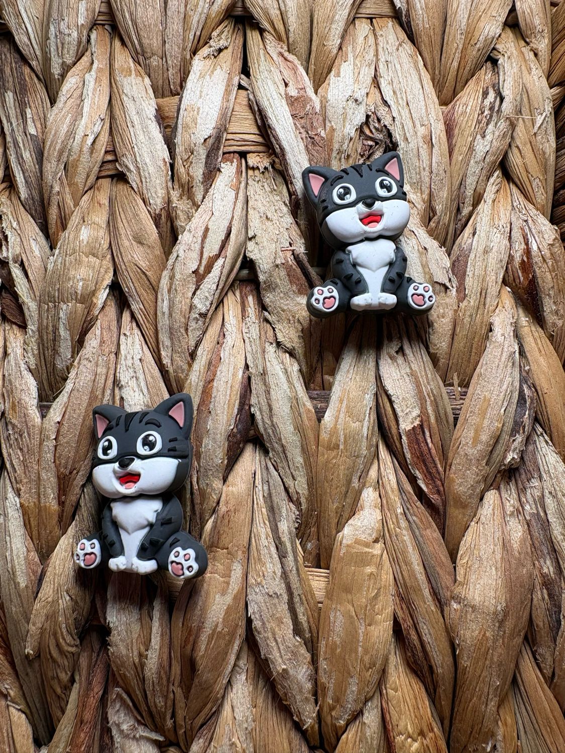 Dark Gray Cat with Smile 3d Focal