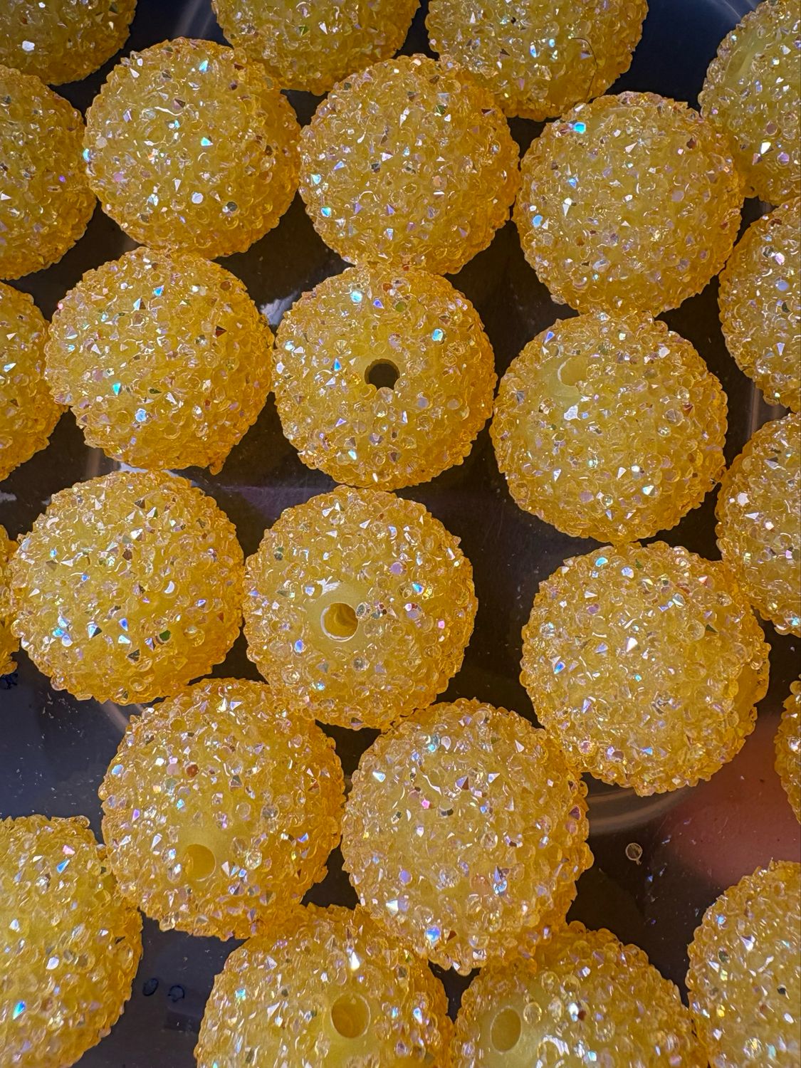 20mm Dark Yellow Sugar 25pc Bulk Bead Bag 101