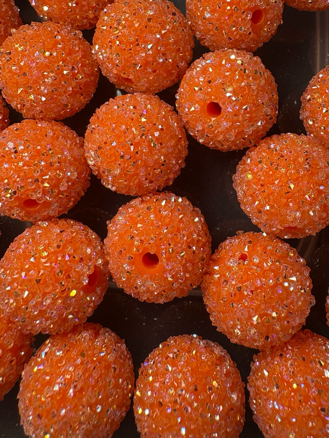 20mm Neon Orange Sugar 25pc Bulk Bead Bag 104