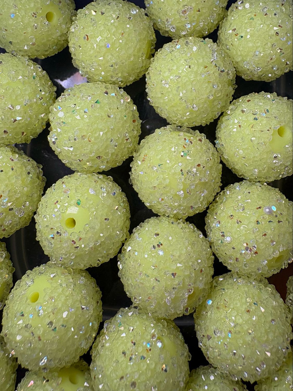 20mm Neon Yellow Sugar 25pcBulk Bead Bag 102