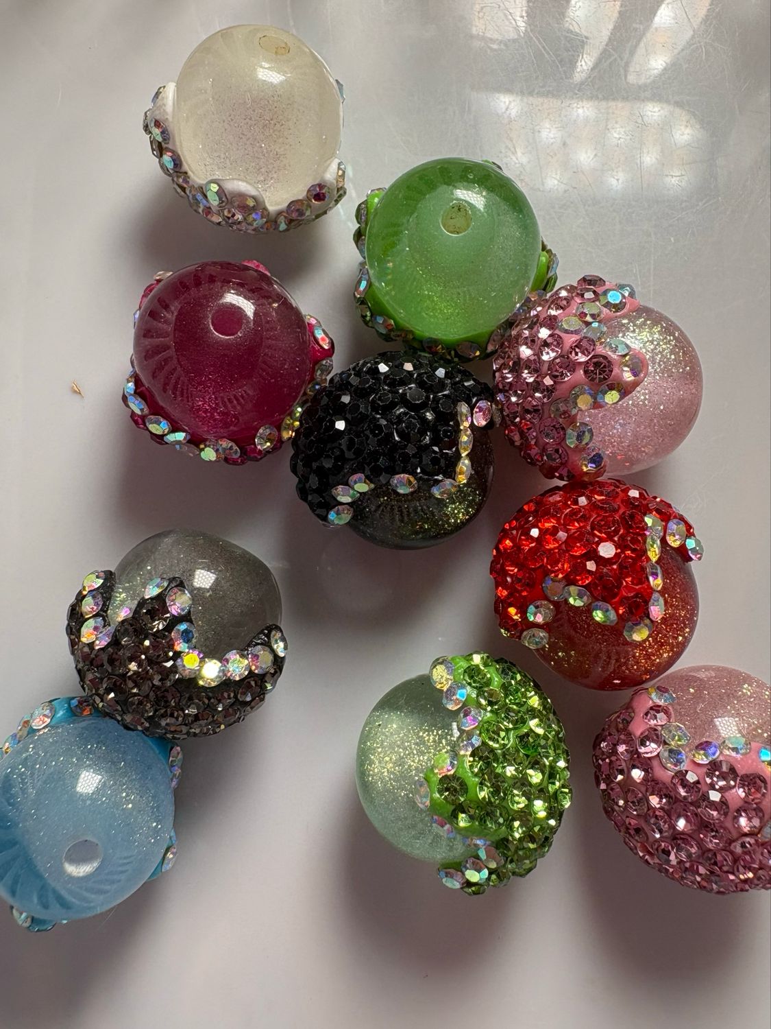 Bulk Bag Pumpkin Rhinestone Beads 10pc S31