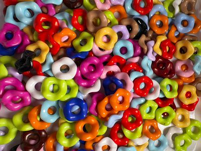 Bulk Bag Colorful Wavy Spacer Beads 100pc W12