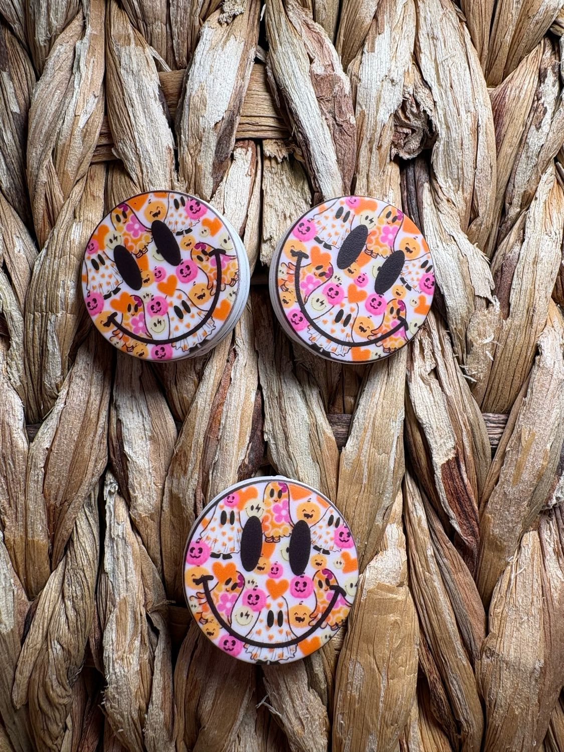 Ghost &amp; Pumpkin Smiley Face Focal