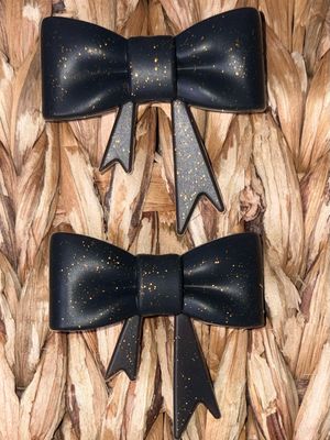 Black Glitter Straw/Focal Topper 