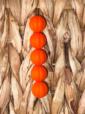 Orange Pumpkin Silicone Bead 15mm