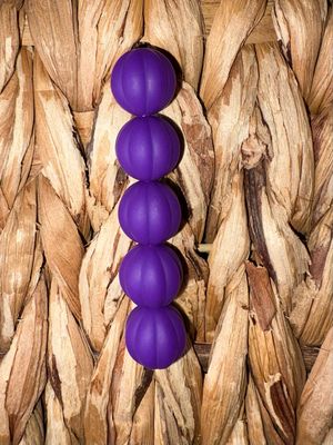 15mm Dark Purple Pumpkin Silicone Bead