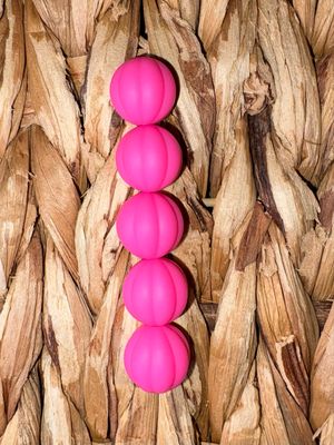 Barbie Pink Pumpkin Silicone Bead 15mm