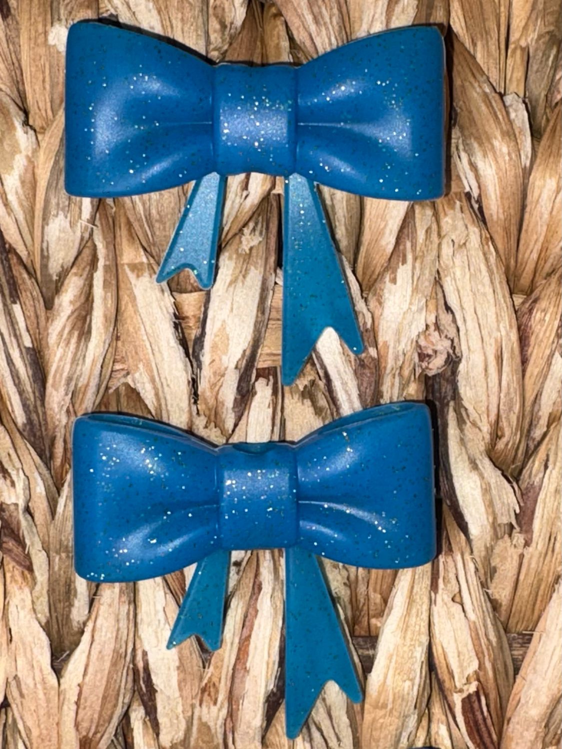 Blue Glitter Straw/Focal Topper 