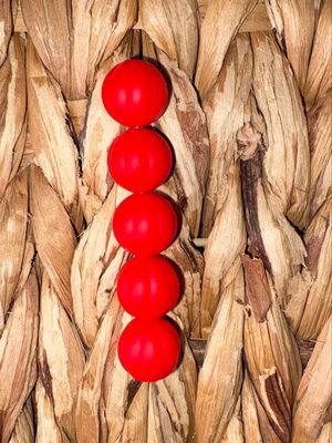 Red Pumpkin Silicone Bead 15mm