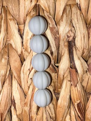 Gray Pumpkin Silicone Bead 15mm