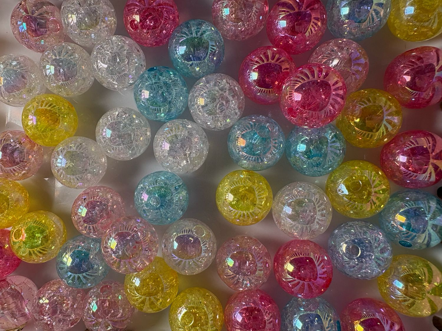 16mm Crackle Mix 50pc- Bulk Bag C10