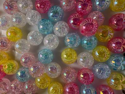 15mm Crackle Mix 50pc- Bulk Bag C10