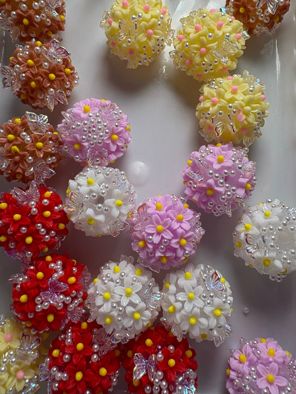 Flower Bead 20pc- Bulk Bag S38