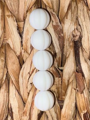White Pumpkin Silicone Bead 15mm